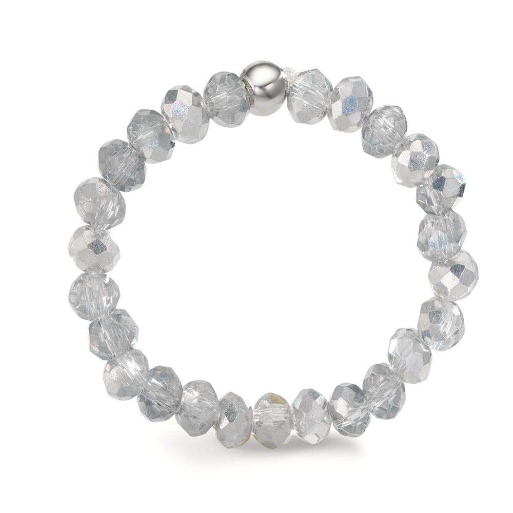 Ring Stainless steel Crystal Silver, 3 mm