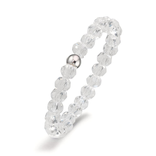 Ring Stainless steel Crystal White, 3 mm