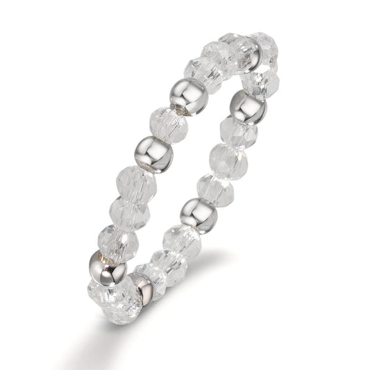 Ring Stainless steel Crystal White, 3 mm