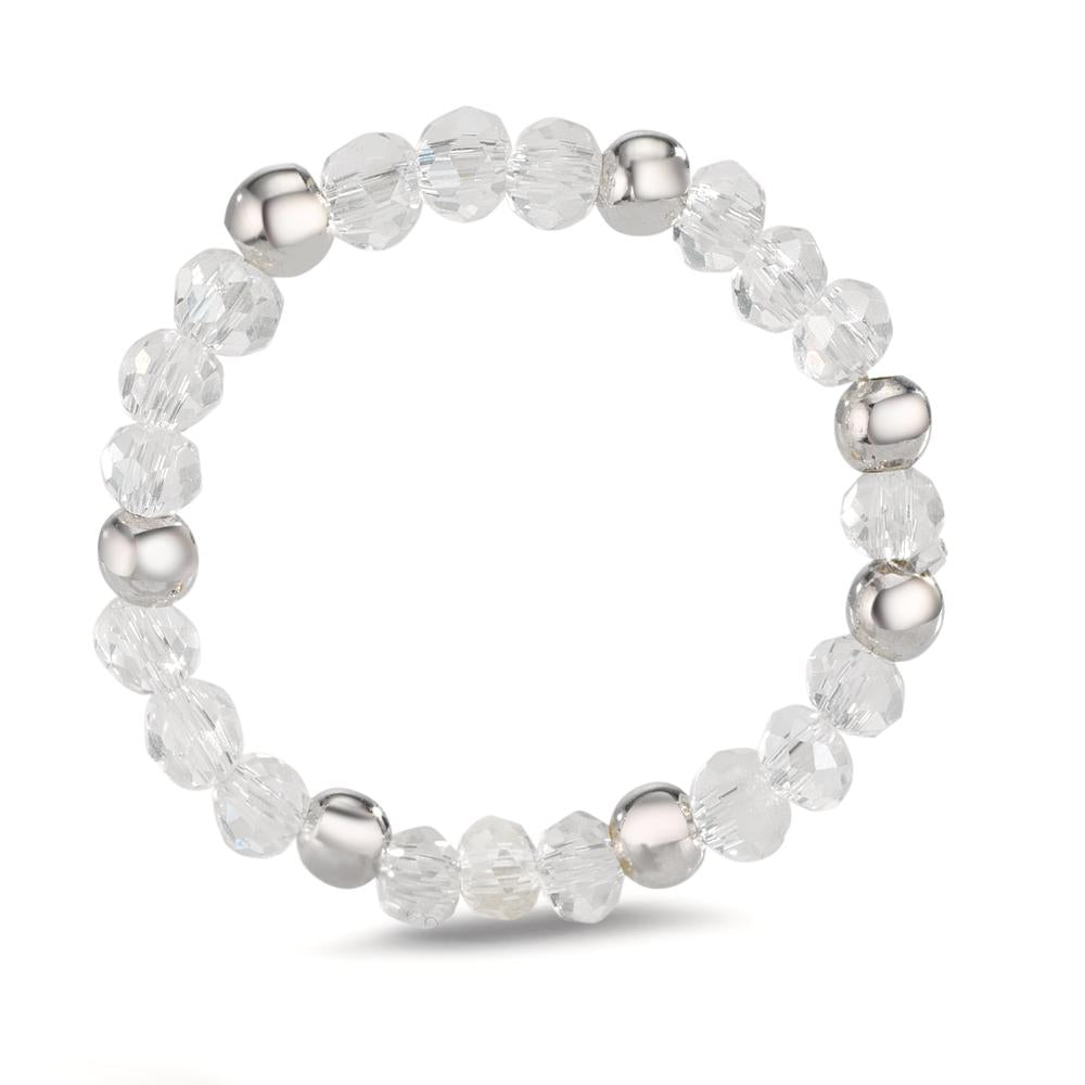 Ring Stainless steel Crystal White, 3 mm