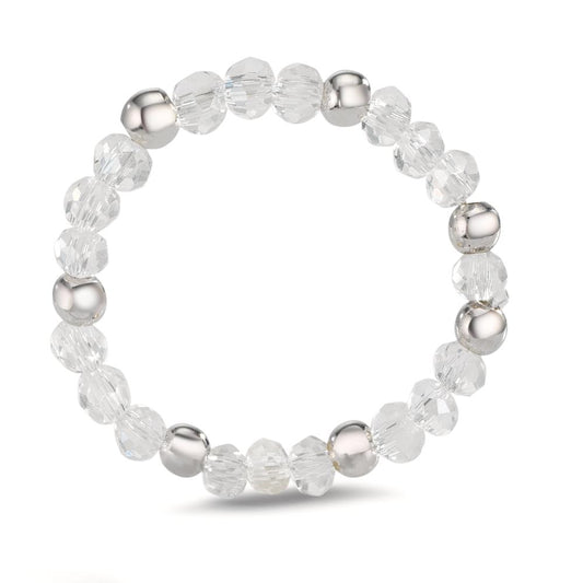 Ring Stainless steel Crystal White, 3 mm