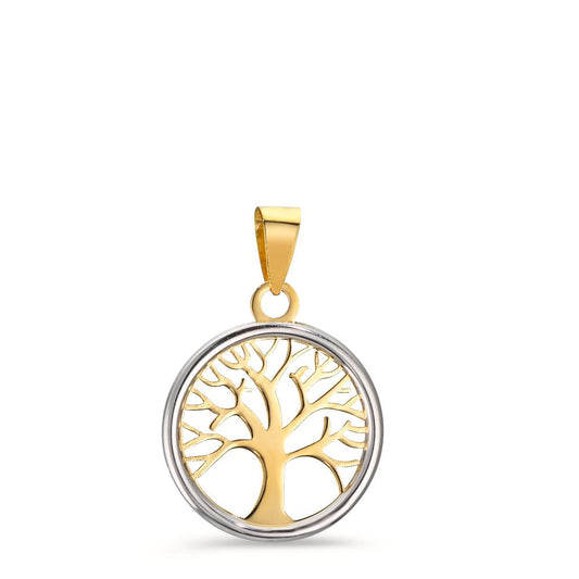Pendant 14k Yellow Gold Bicolor Tree Of Life Ø12.5 mm