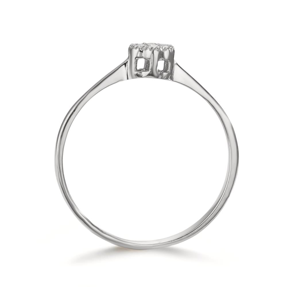 Ring 18k White Gold Diamond 0.06 ct, 7 Stones, w-si