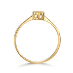 Ring 18k Yellow Gold Diamond 0.06 ct, 7 Stones, w-si