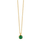 Necklace 18k Yellow Gold Emerald 0.22 ct 42 cm