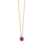 Necklace 18k Yellow Gold Ruby 0.26 ct 42 cm