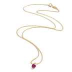 Necklace 18k Yellow Gold Ruby 0.26 ct 42 cm