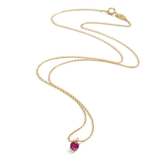 Necklace 18k Yellow Gold Ruby 0.26 ct 42 cm