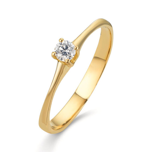 Solitaire ring 18k Yellow Gold Diamond 0.09 ct, w-si