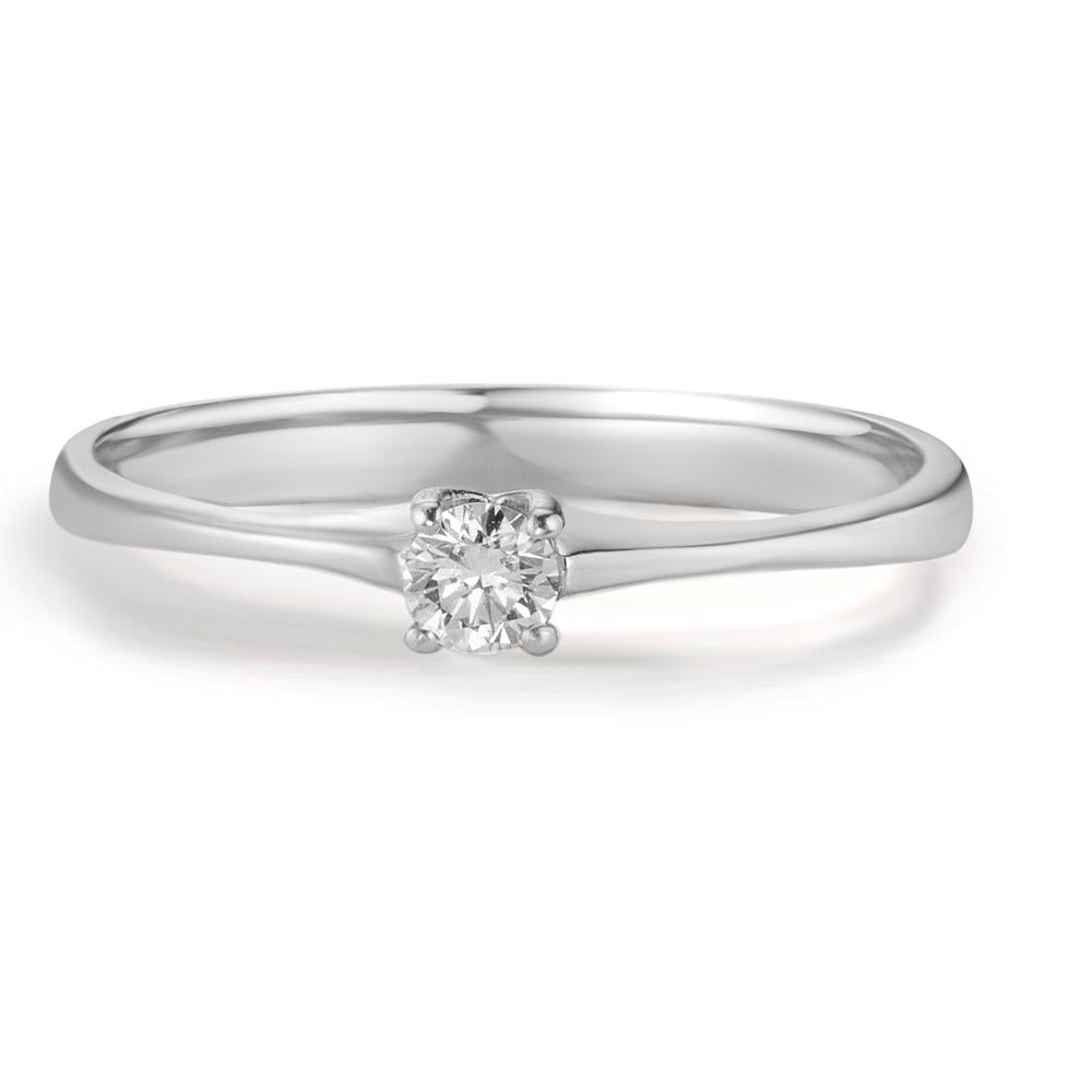 Solitaire ring 18k White Gold Diamond 0.09 ct, w-si