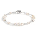 Bracelet Stainless steel Crystal White Freshwater pearl White