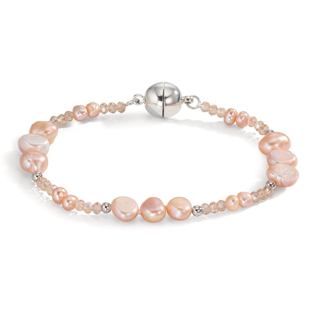 Bracelet Stainless steel Crystal Rose Freshwater pearl Rose