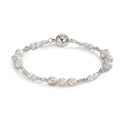 Bracelet Stainless steel Crystal Gray Freshwater pearl Gray