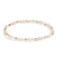 Bracelet Stainless steel Crystal White Yellow IP coated Freshwater pearl