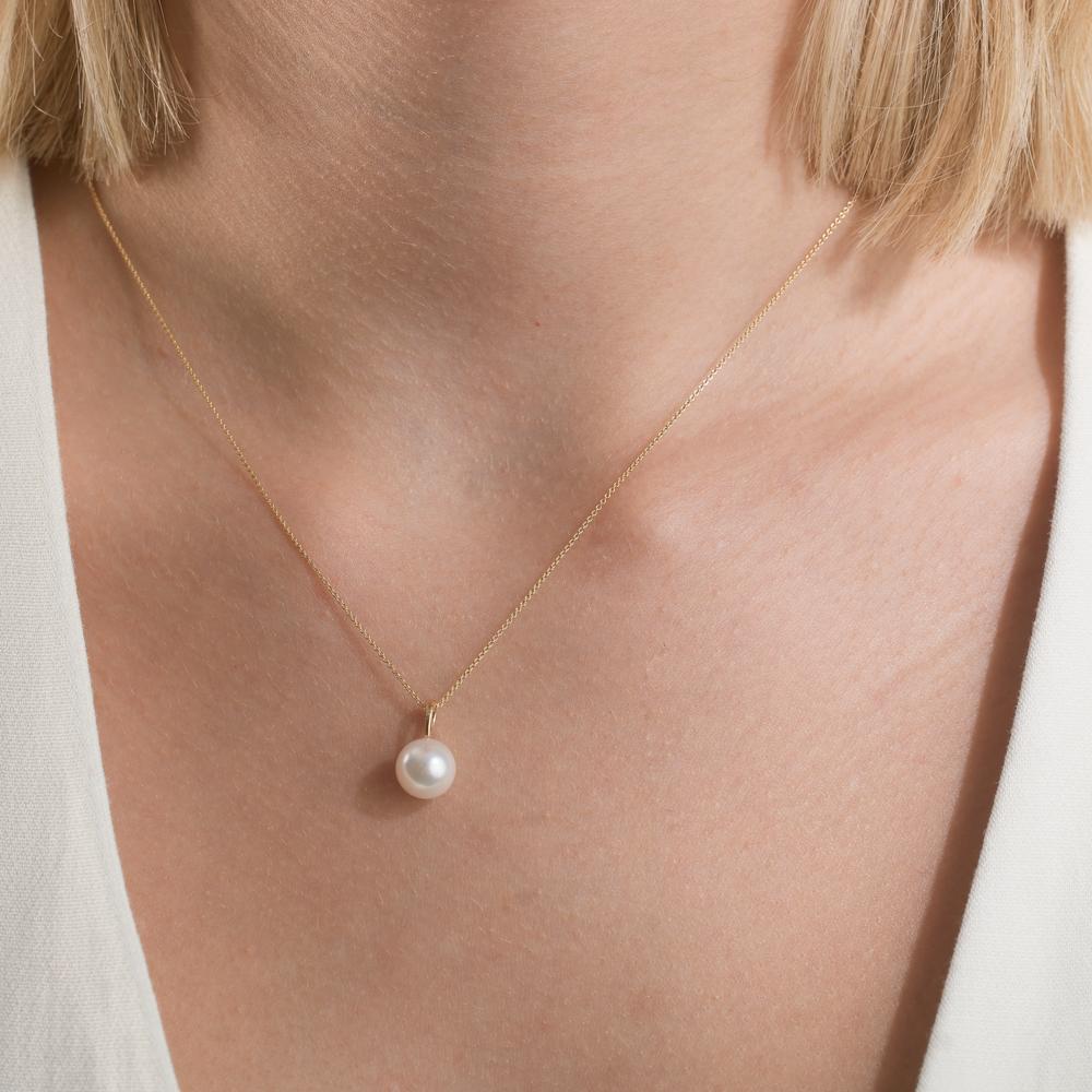 Pendant 14k Yellow Gold Akoya pearls 8-8.5 mm