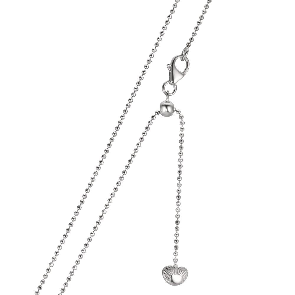 Necklace Silver Rhodium plated Tahitian pearl, 10 mm 38-50 cm