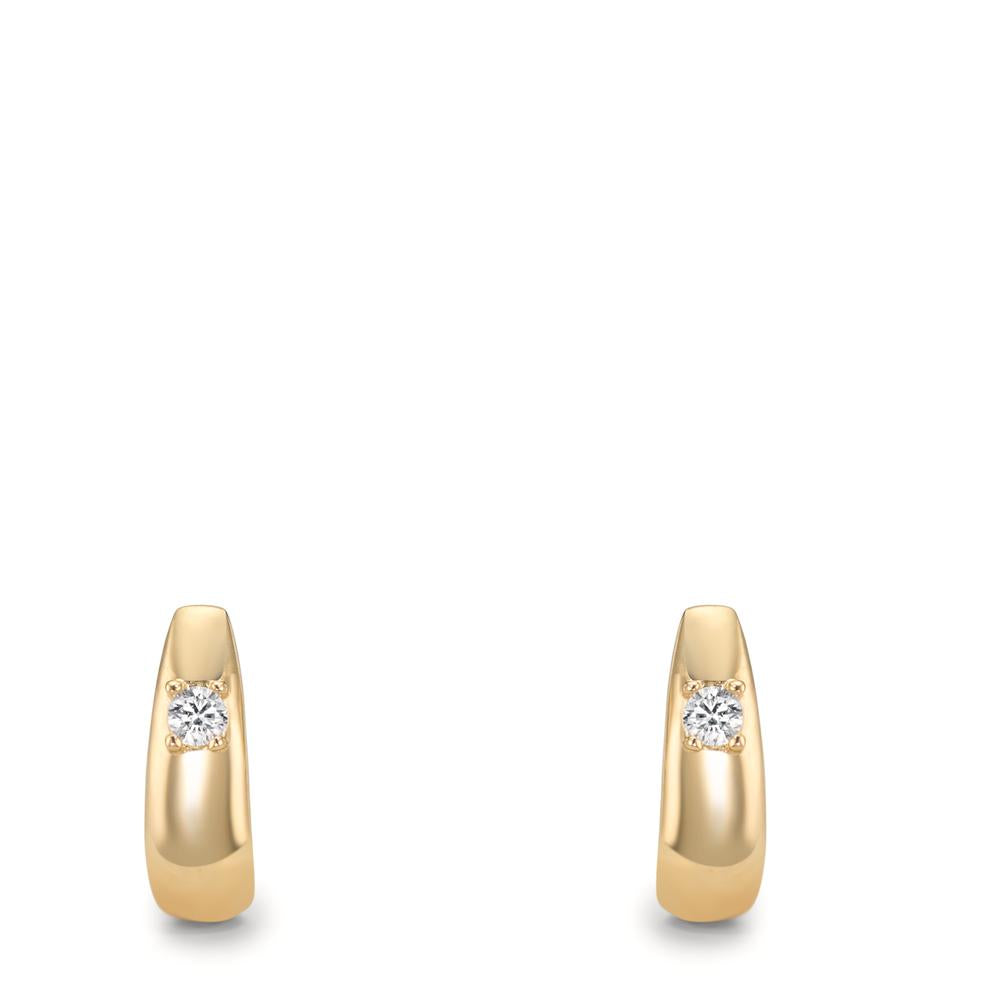 Drop Earrings 9k Yellow Gold Zirconia 2 Stones
