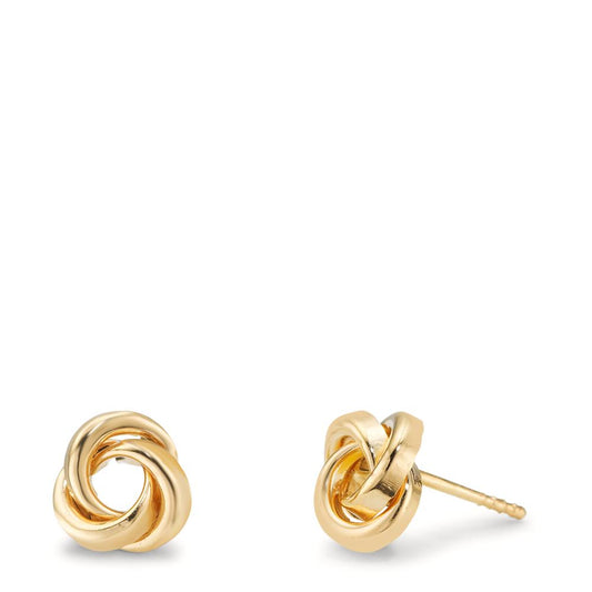 Stud earrings 9k Yellow Gold Knot Ø7 mm