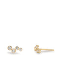 Stud earrings 9k Yellow Gold Zirconia 8 Stones