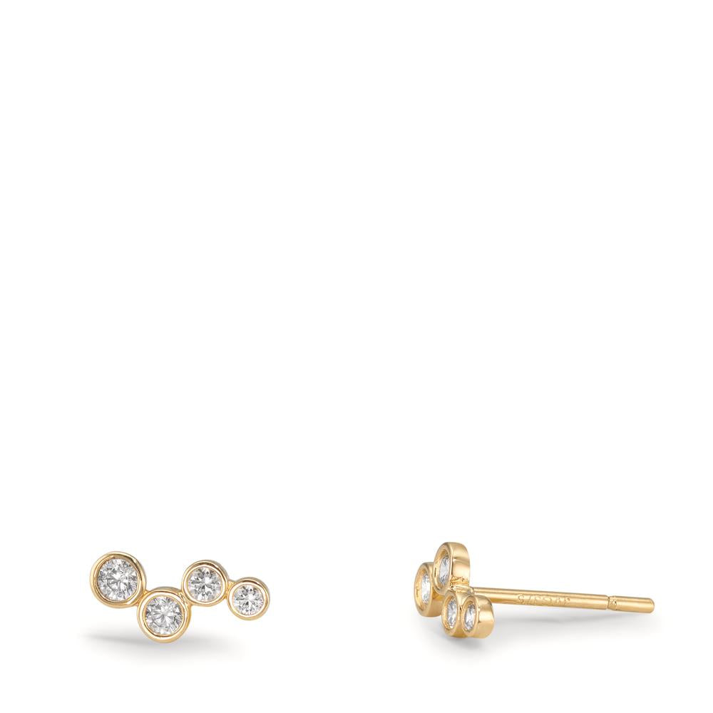 Stud earrings 9k Yellow Gold Zirconia 8 Stones