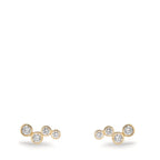 Stud earrings 9k Yellow Gold Zirconia 8 Stones