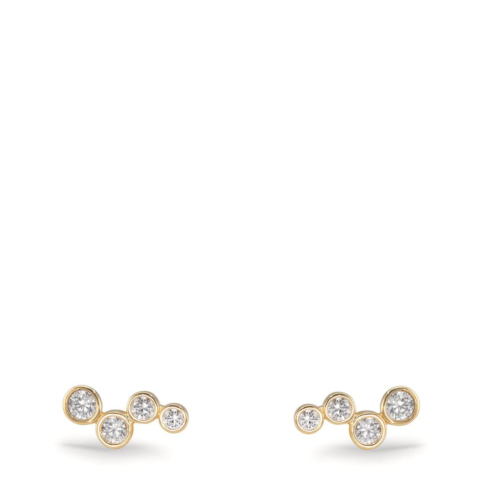 Stud earrings 9k Yellow Gold Zirconia 8 Stones