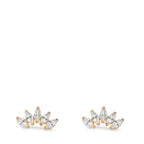Stud earrings 9k Yellow Gold Zirconia 10 Stones