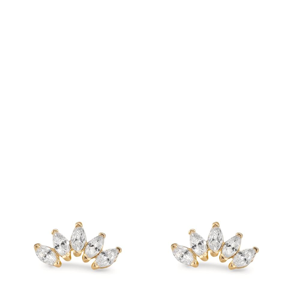 Stud earrings 9k Yellow Gold Zirconia 10 Stones