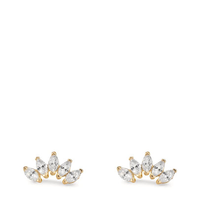 Stud earrings 9k Yellow Gold Zirconia 10 Stones