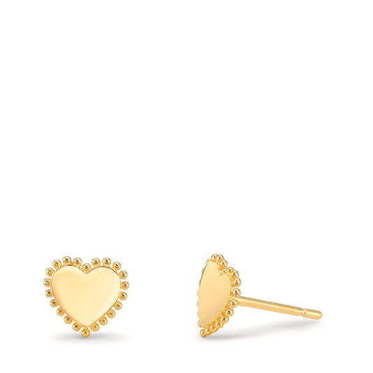 Stud earrings 9k Yellow Gold Heart Ø6.5 mm
