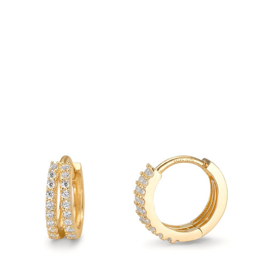 Hinged hoop 9k Yellow Gold Zirconia 36 Stones
