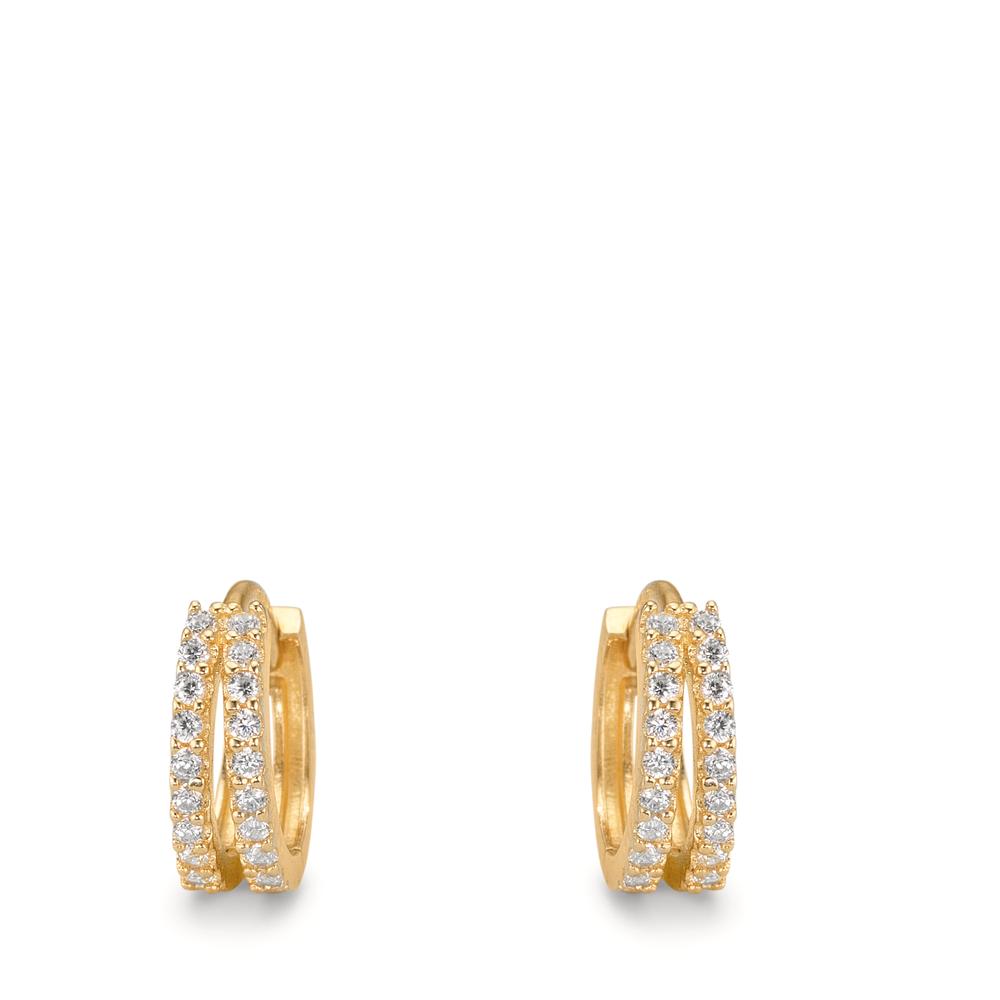 Hinged hoop 9k Yellow Gold Zirconia 36 Stones