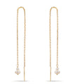 Threader Earrings 9k Yellow Gold Freshwater pearl, 4 Pearls 2.5-4 mm