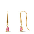 Drop Earrings 9k Yellow Gold Topaz Pink, 2 Stones
