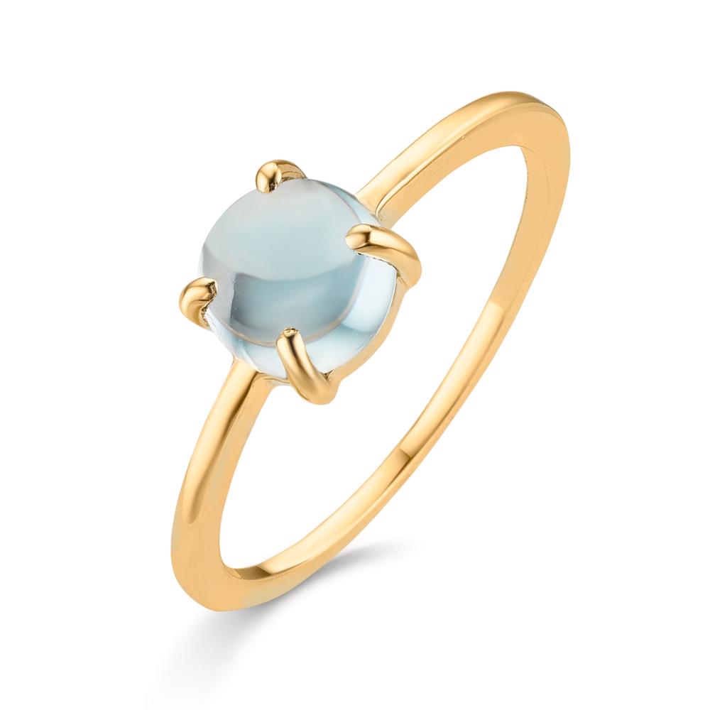 Ring 9k Yellow Gold Topaz Light Blue, 5.5 mm