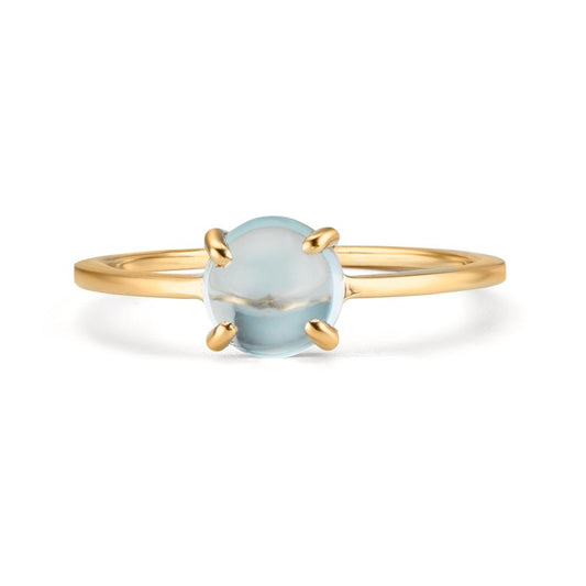 Ring 9k Yellow Gold Topaz Light Blue, 5.5 mm