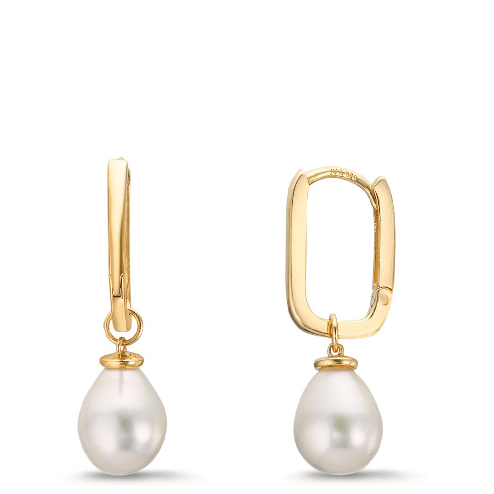 Hinged hoop 9k Yellow Gold Freshwater pearl, 2 Pearls, 6.5 mm