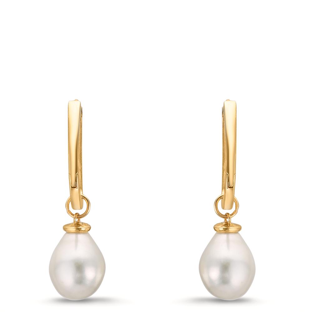 Hinged hoop 9k Yellow Gold Freshwater pearl, 2 Pearls, 6.5 mm