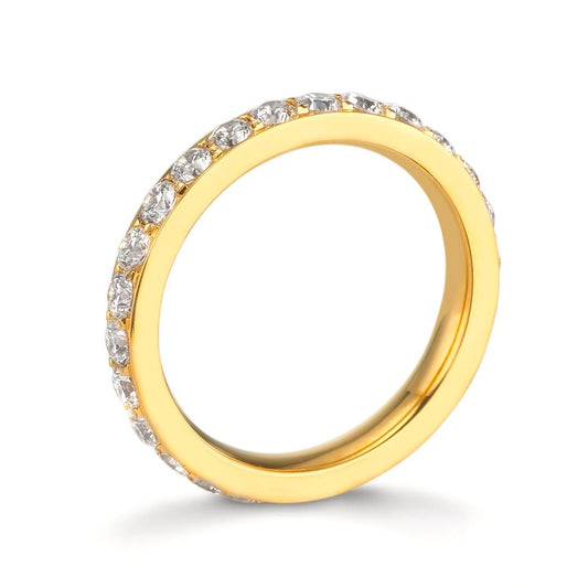 Memory ring Stainless steel Zirconia White Yellow IP coated