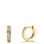 Hinged hoop Stainless steel Zirconia White, 14 Stones Yellow IP coated