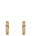 Hinged hoop Stainless steel Zirconia White, 14 Stones Yellow IP coated