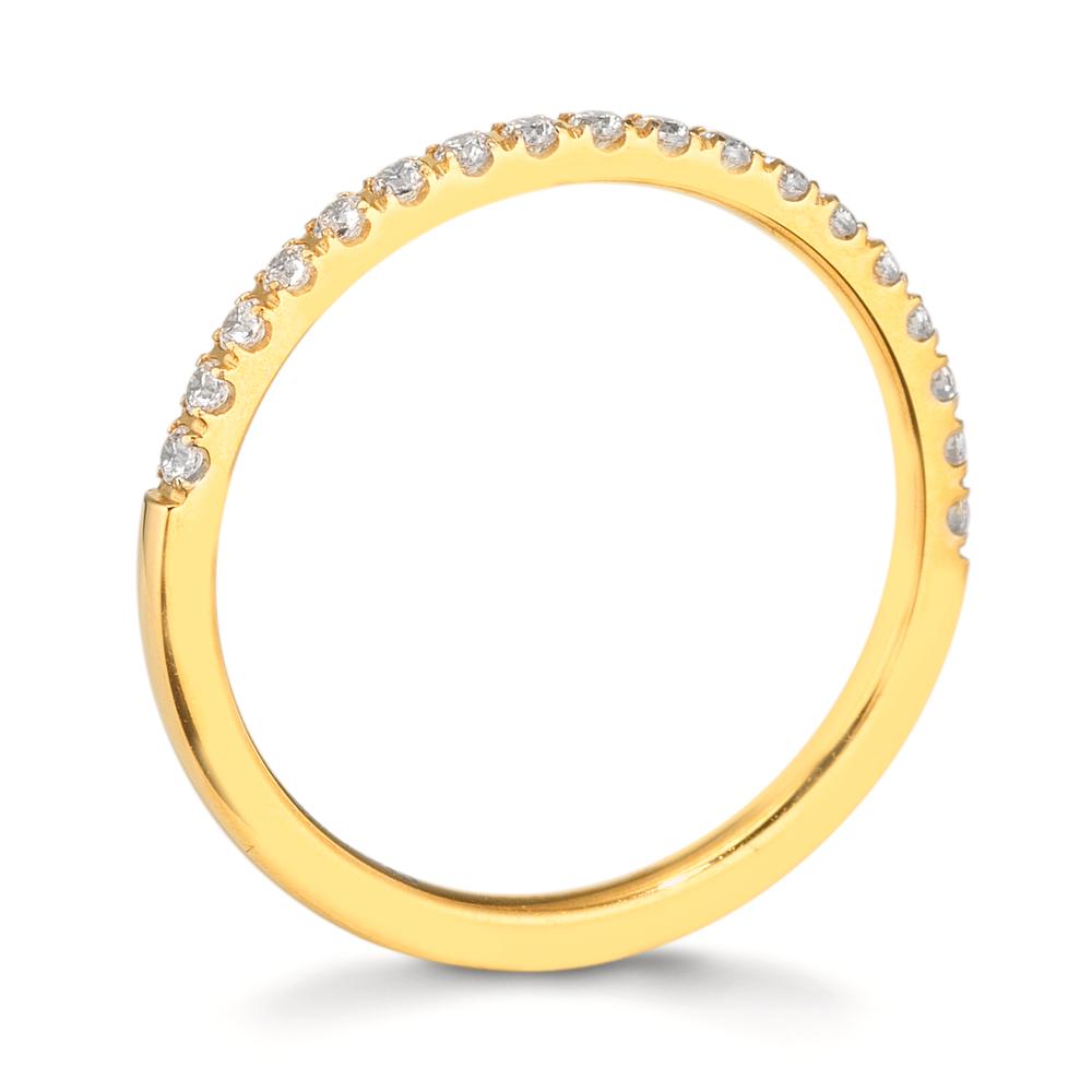 Memory ring Stainless steel Zirconia White, 20 Stones Yellow IP coated