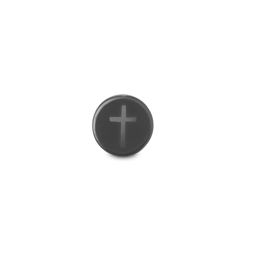 Single stud earring Stainless steel Black IP coated Cross Ø8 mm