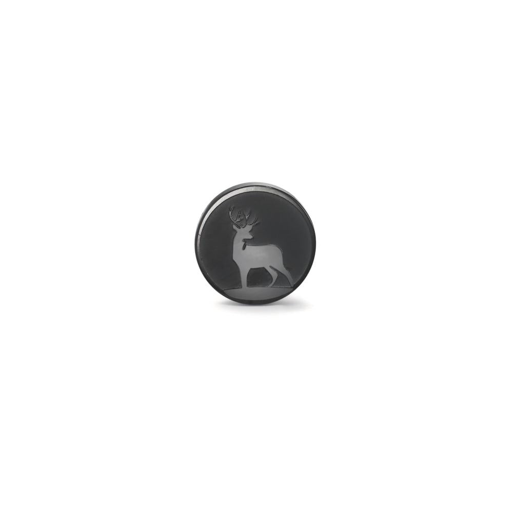 Single stud earring Stainless steel Black IP coated Deer Ø8 mm