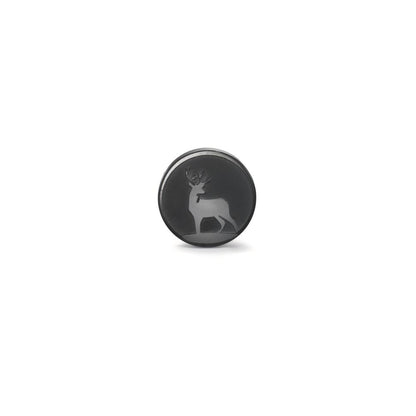 Single stud earring Stainless steel Black IP coated Deer Ø8 mm