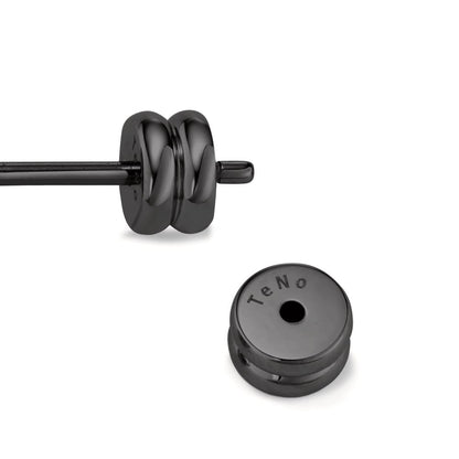 Single stud earring Stainless steel Black IP coated Deer Ø8 mm