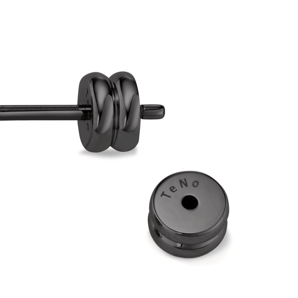 Single stud earring Stainless steel Black IP coated Ø8 mm