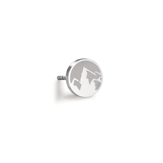Single stud earring Stainless steel Mountain Ø8 mm