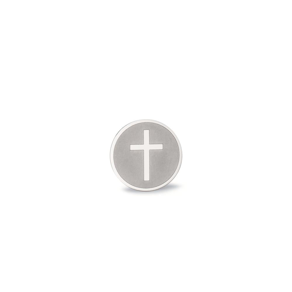 Single stud earring Stainless steel Cross Ø8 mm