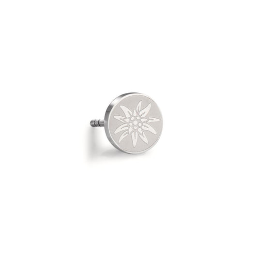 Single stud earring Stainless steel Edelweiss Ø8 mm